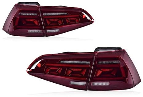 Rückleuchten Set Anhänger für Go&lf 7 Reiseversion 2013-2017 B8 Stil LED Rücklicht komplett Blinklicht dynamisches Rücklicht Montage Auto Rückleuchten (Farbe: Rot One Paar)