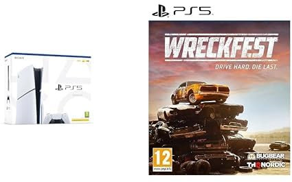 Playstation PS5 SlimWreckfest + DualSense Wireless Controller (White) + Venom VS5001 5 Twin Docking Station (White)