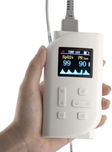 Kadxyan Handpulsoximeter, Fingerclip-Pulsoximeter, Wiederaufladbares Pulsoximeter, Einstellbarer Alarm Für Pulsfrequenz Und SpO2-Werte, Für Die Erwachsenenpflege, Familienkrankenhaus, Kinder