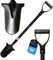 CKG Pala per il rilevamento di metalli in carbonio con doppia lama seghettata – scavatrice leggera da giardino Root Cutter, accessori professionali per metal detector, pala scavatrice dorata – nero