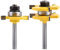 HOHXEN 2 Piezas Lengüeta y Ranura Router Bit Set, 3 Dientes T-Shape Fresa Madera, Herramientas para Trabajar la Madera - (1/4'' Mango, 1/4'' Dientes de Ancho, 1/2'' Dientes de Profundidad)