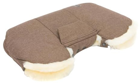 babycab Lammfell-Handwärmer Saana braun - für Kinderwagen & Buggys - mit integrierter Tasche - Anbringung über Druckknopfverschluss - wasser- und windabweisend