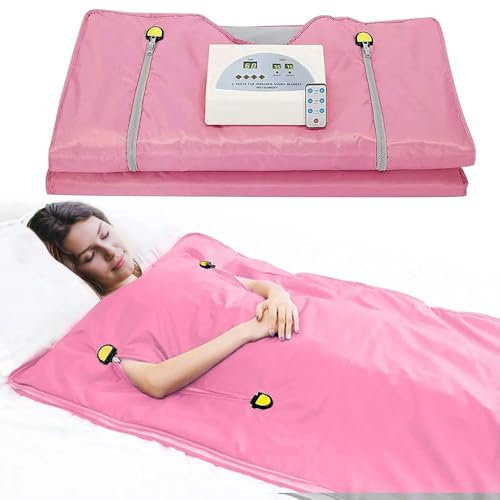Couverture de sauna infrarouge, sauna pour la maison, 2 zones de chauffage indépendantes avec fermeture éclair, pour garder vos mains libres, couverture vapeur infrarouge pour sauna domestique avec