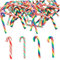 Weihnachts Mini Zuckerstangen 60 Stück Regenbogen Mini Zuckerstangen Weihnachtsdekoration 4 Verschiedene Muster Polymer Ton gefälschte Zuckerstangen Weihnachtsbastelzubehör