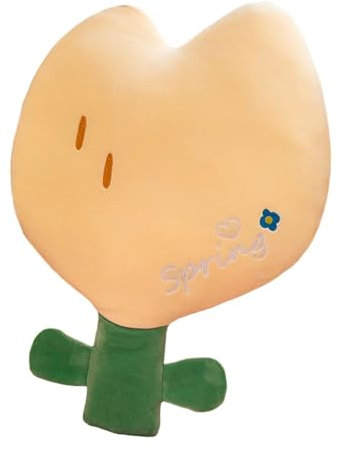 Milageto Dekokissen, Cartoon-Blumenkissen, Geschenk, dekoratives, lustiges Dekokissen, Schlafkissen für Auto, Bett, Schlafzimmer, Wohnheim, Urlaub, Gelb 45cm