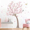Supzone Wandtattoo Kirschblütenbaum XXL Wandaufkleber Rosa Blumenbaum Wandsticker Frühling Floral Vögel Abziehen und Ankleben für Wohnzimmer Schlafzimmer Sofa TV-Hintergrund Wanddeko(168x111cm)