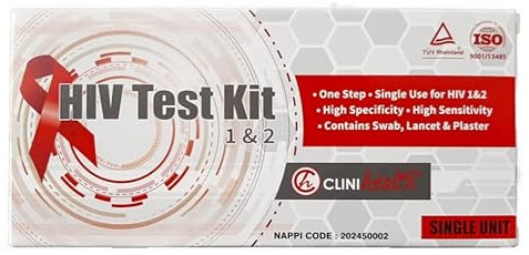 Kit de prueba de VIH 1 y 2, de un solo paso, alta especificidad y sensibilidad, contiene hisopo, lanceta y apósito