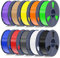 SUNLU 10KG Filamento PLA+ 1.75mm, Filamento per Stampante 3D PLA Plus, Filamento PLA Plus Resistente, Bobina da 1kg, 10 Rotoli, Nero+Bianco+Grigio+Blu+Rosso+Giallo+Verde+Arancione+Viola+Legna