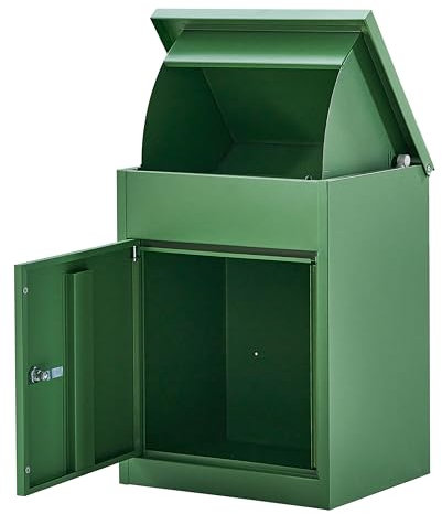 Medium Parcel Box Outdoor Parcel Delivery Box Parcel Drop Box Metal Post Box for Internet Deliveries,Wall Mountable Weatherproof Sturdy Mailbox Home Porch - Atahome Aspendos (Green)