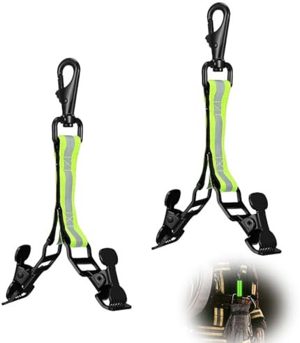 2 Stück Feuerwehr Handschuhhalter, Doppelter Clip Handschuh Clips, mit Wanderschnalle Handschuhhalter, feuerwehr zubehör,handschuhhalter feuerwehr,zum Aufhängen von Handschuhen, Schutzhelmen