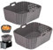 2Pcs Air Fryer Liners for Ni-nja, Double Stack Air Fryer Liners, Reusable Large Capacity Air Fryer Accessories for Ni-nja 9.5L SL401 Double Stack Vertical Dual Drawer Airfryer (Grey)