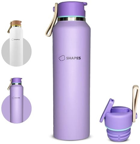 Botellas De Agua Acero Inoxidable, Botella Termica 500ML, Botella Agua Acero Inoxidable, Botella Agua Gimnasio, Garrafa Agua, Sin BPA, Botella Agua Niños, Botella Termica (Morado)