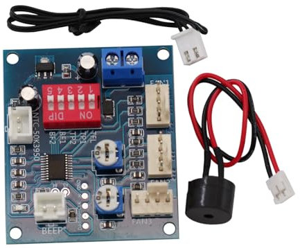 Heevhas DC12V 5A Modulo ventola regolatore di velocità Controllo ventola autonomo Termostato a 4 fili con cicalino e sonda Scheda modulo controller fai da te per regolatore di temperatura ventola PC