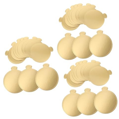 Cabilock 3 Sätze Kuchenboden Kuchendübel Planke Kuchenschaber Glatter Kuchenbrett Runden Tortenhalter Kuchenregal Kuchen Papprunden Zubehör Für Tortenplatten Papier Golden 100 Blatt*3
