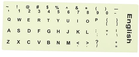 1 Blatt Leuchtender Tastaturaufkleber PVC für Laptop und PC | Mattes Finish, Buchstaben Ersetzen, Sichtbar bei Tag und Nacht, für Lernende, Zuhause und Schulräume
