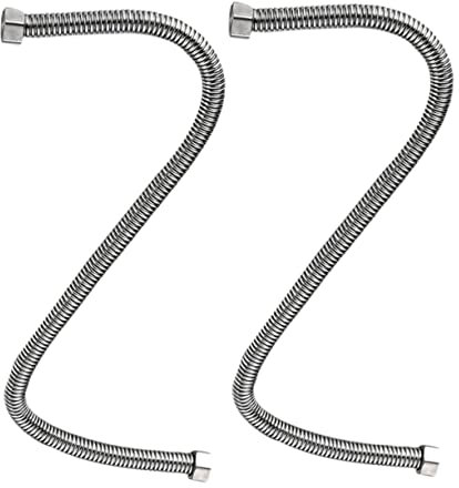 Uonlytech 2 Tuyaux Ondulés en Acier Inoxydable Tuyau Spécial pour Chauffe-eau Tuyau D'entrée à Double Extrémité pour Eau Froide Et Chaude Usage Domestique 30 Cm