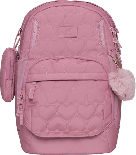 Beckmann, Schulrucksack Sport Air Padded Heart Rose, weiterführende Schule Unterstufe Mittelstufe, 30L, Pink