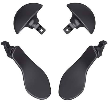 eXtremeRate Palette pour ps5 Edge Manette Boutons Arrière, 4 pcs Palette Métal de Remplacement Interchangeable pour ps5 Edge Controller,Gris-Noir Métallisé