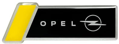 3D Aufkleber Emblem kompatibel mit Opel Motorsport Lizenzware Schwarz Gelb 30x80mm