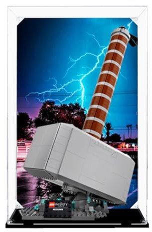 Acrylic 3mm Display Box for Lego 76209 Thor's Hammer Model, Transparent Dustproof Display Box, Compatible with Lego 76209 Model (Model Not Included) (Style A)