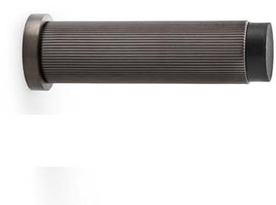 Alexander & Wilks Brunel REEDED Door Stop, Skirting Wall Mounted, 75mm Projection (Dark Bronze PVD)