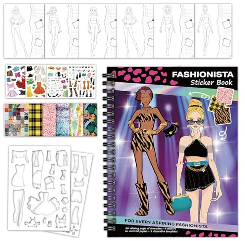 Dress-Up Stickerbuch - Wiederverwendbare Mode-Kreativität für fantasievolles Spielen, Geschicklichkeitsentwicklung mit interaktiven Aufkleberszenen. Lernbuch für Kinder im Vorschulalter, 50 Seiten