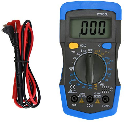 Digitales Multimeter, tragbares Hand-LCD-Mini-Spannungsmessgerät mit Hintergrundbeleuchtung, Wechselstrom-Gleichstrom-Widerstandsdioden-Transistor-Tester für Elektriker,