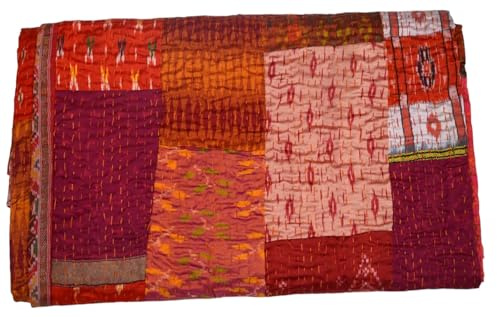 Arprani Steppdecke im indischen Stil, Sommer-Patchwork-Steppdecke, Vintage-Steppdecke, Doppelgröße, traditionelle Decken, Kantha-Decke, Überwurf, indisches Patchwork-Steppdecke