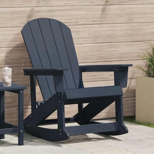 Frdhee Balkonstuhl, Balkonstühle, Balkonstuhl, Adirondack-Schaukelstuhl Marineblau 73,5 x 92 x 90cm HDPE Für Terrasse Hinterhof Pensionen