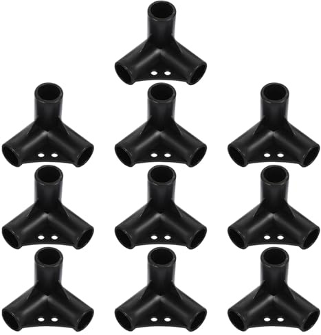 LOORGVEL 10 Stück 3 Wege Eckverbinder und Vierwegestecker aus Pp Kunststoff Schlagfest für Gartenarbeit und Gewächshausbau 20mm Rohrverbinder