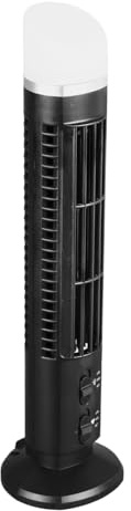 Fabater Tragbarer Turmventilator ohne Flügel, 13-Zoll-USB-Tischventilator mit Licht für das Schlafzimmer Im Home-Office, Sicherer, Energiesparender Tischventilator mit Fingerspitzenschützenden (BLACK)