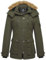 Wantdo Femme Veste Chaude à Capuche d'hiver Manteau Sherpa Epaissi Parka Coupe-Vent d'Extérieur Manteau d'Extérieur Mi-Long Décontracté Vert Militaire L