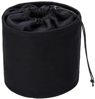 YONBEN Hoher Geldbörsen-Organizer-Einsatz für Damen, Segeltuch, rund, Handtaschen-Organizer, runde Kosmetiktasche, Eimer, Make-up-Tasche (schwarz, L)