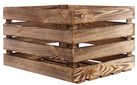 GERSO Deko Holzkiste geflammt 50x40x30cm Obstkiste Holzbox