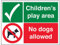 VSafety School Prohibition Signs - Childrens play area no dogs allowed - 1mm Rigid Plastic - 400 x 300mm