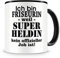 Samunshi® Ich bin Friseurin Tasse Beruf Geschenk Kaffeetasse Teetasse Kaffeepott Kaffeebecher Becher schwarz