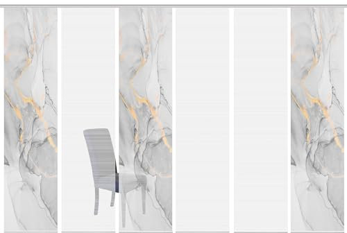 VISION S MARMOSA Schiebegardine, halbtransparent, Bambusoptik, 260x60 cm, Farbe:grau, Größe:260 x 60 cm, Anzahl:6er Set (3X, 3X)