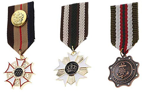 Inzopo 3 pièces rétro Steampunk Badge Broche en métal Médaille fête costumée Déguisement