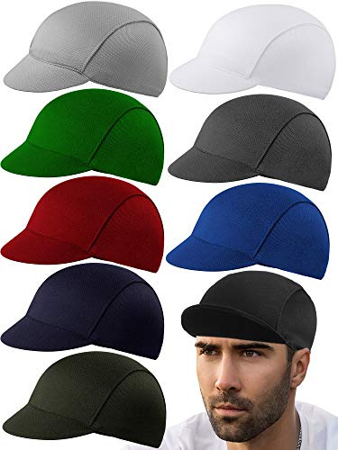 9 Pieces Summer Cycling Cap Under Helmet Unisex Breathable Bike Hat Sweat Absorbent Bicycle Cap for Men and Women Running Outdoor Sports, 9 Colors