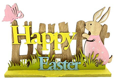 Happy Easter Table Sign Easter Wooden Rabbit Decor Festival Decorative Sign Home Decoration Photo Props Party Favors