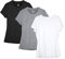 icyzone Sport T-Shirt Damen Kurzarm Laufshirt - Atmungsaktive Fitness Gym Shirt Sport Oberteile, 3er Pack (XS, Black/Gray/White)