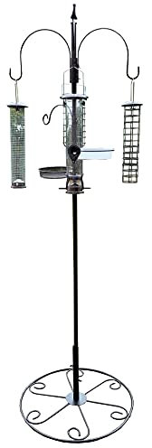 Selections Complete Bird Feeding Station with 3 Large Feeders and Patio Stand