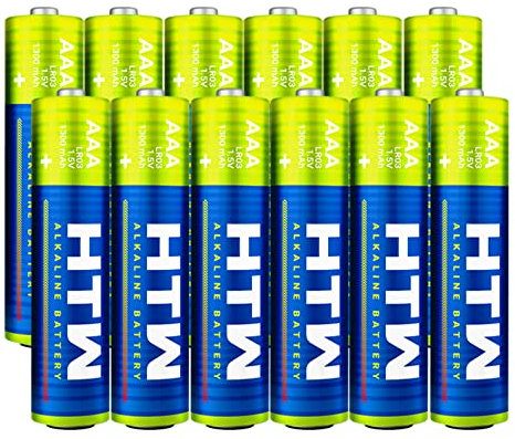 HTW Pilas AAA, Pilas alcalinas Potencia Triple A, 12 Unidades 140min