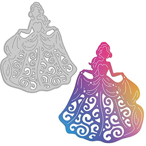 GLOBLELAND Prinzessin Thema Stanzschablonen Metall Schneiden Schablonen Schöne Prinzessin Stanzformen für Kartenherstellung und DIY Scrapbooking Dekor