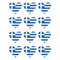 12 Stück Aufkleber Griechenland Herz | wetterfest & UV Schutz | Set Greece