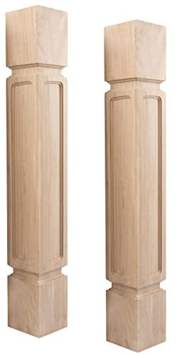 JOYCEMALL Lot de 2 pieds classiques en bois massif brut de 89 cm de haut, 12,7 cm de large, colonnes de rechange pour grande table de cuisine et table de salle à manger