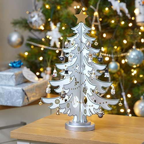 Marco Paul Traditional metal Gold Christmas Tree Decoration Finish - Freestanding Christmas Decorations Your Own Tree Christmas Ornaments Vintage Style Festive Xmas Home Decor