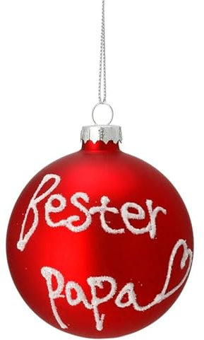 Große Christbaumkugel Bester Papa D: 8cm - Baumschmuck Familie, Baumkugel