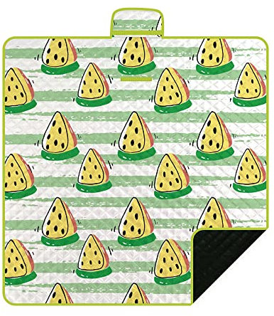 DOTBUY-SHOP Picknickdecke Wasserdicht, Campingdecke Kinder Stranddecke Maschinenwaschbar Faltbar Picknickmatte, für Outdoor Garten,Strand, Campen, Wandern und Ausflüge (150x100CM,Wassermelone)