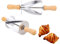 Couteau croissant, 2 pièces couteau à pâte croissant en acier inoxydable manche en bois couteau à rouleau croissant en acier inoxydable